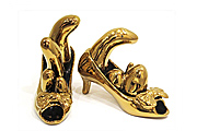 草間彌生(草間弥生) High-heel with bow ( GOLD )